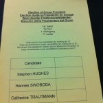 Stimmzettel der Wahl